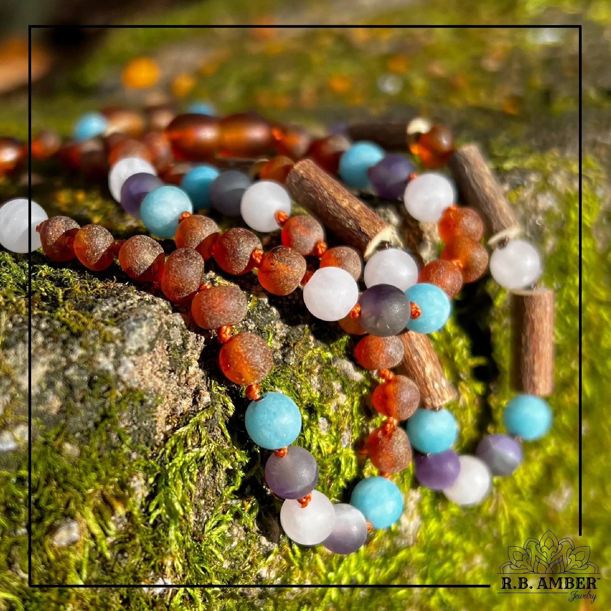 Kids | Mermaid Mix   Raw Cognac Amber Hazelwood Bracelet
