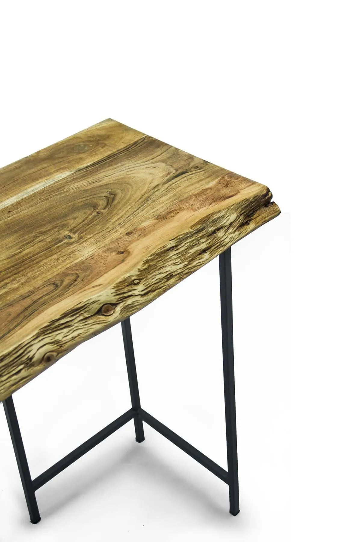 Koa Acacia Wood And Metal Console Table