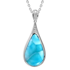 Larimar Nouveau Icy Teardrop Pendant