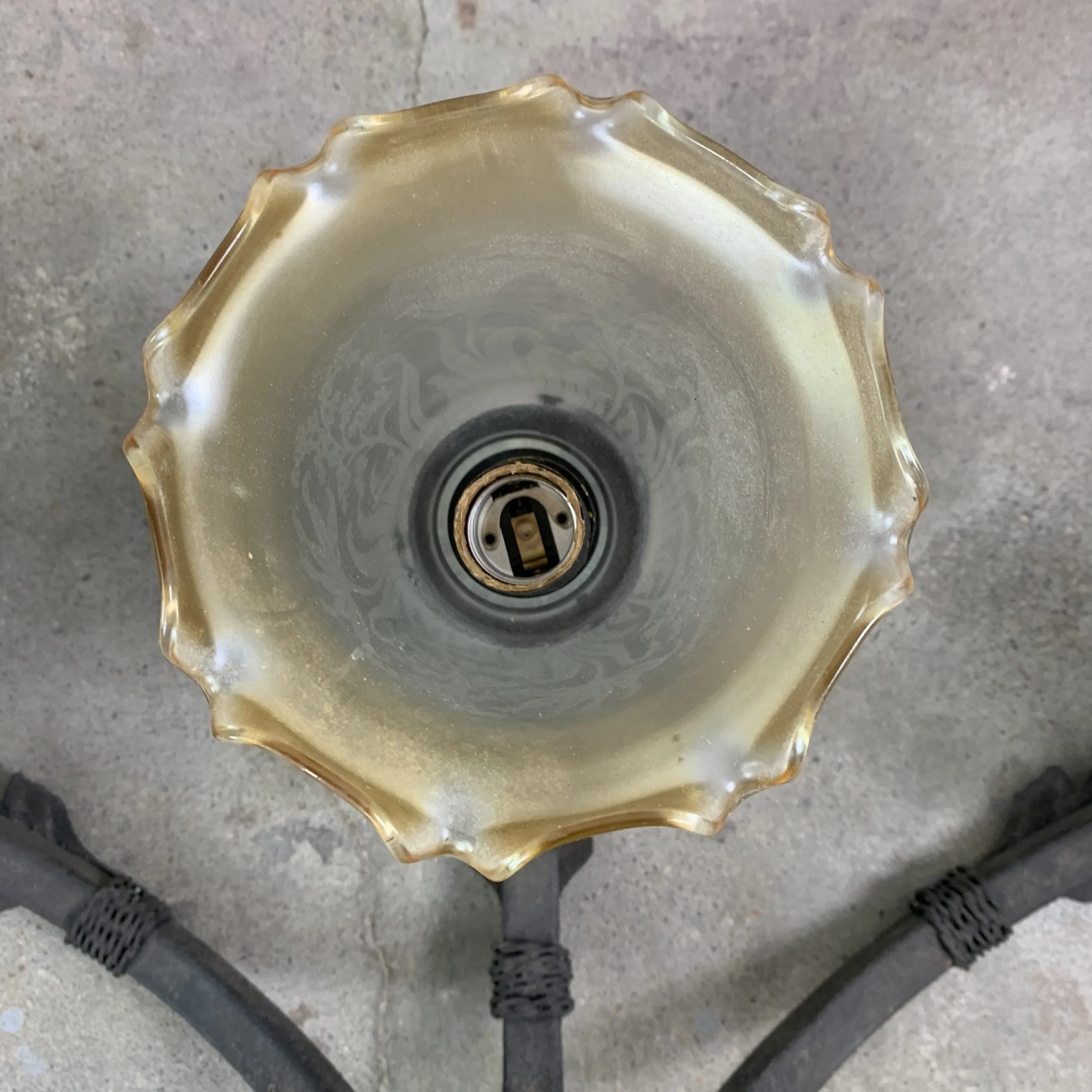 Laura Lee Designs Wall Light Sconce, Iron with 3 Glass Shades