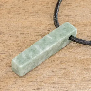 Light Green Jade Necklace - Light Green Monolith | NOVICA
