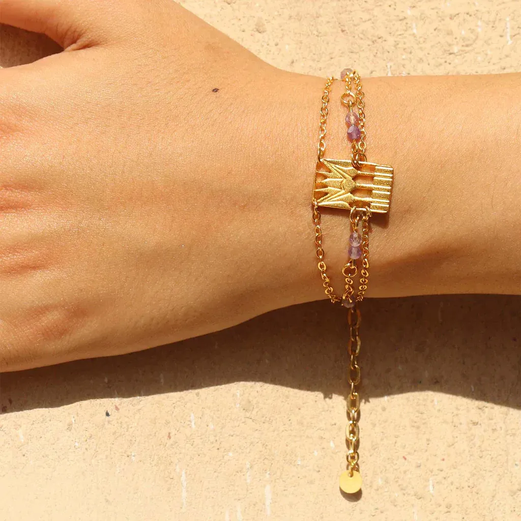 Lotus bracelets with amethyst stone