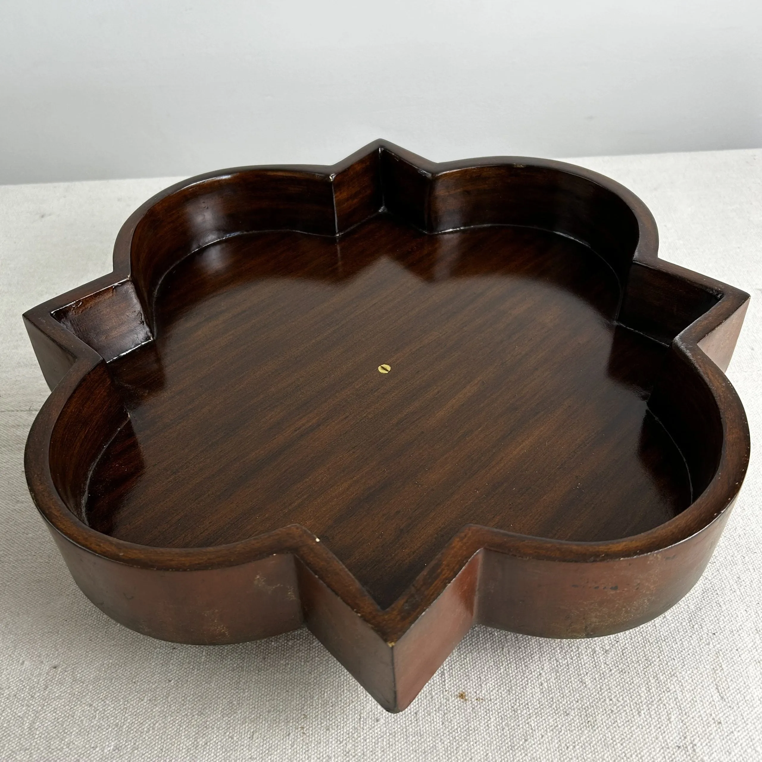Maitland-Smith Wood Box, Hand Painted Flowers, Ornately Carved