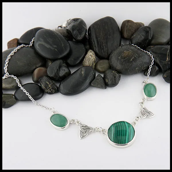Malachite & Aventurine Link Necklace