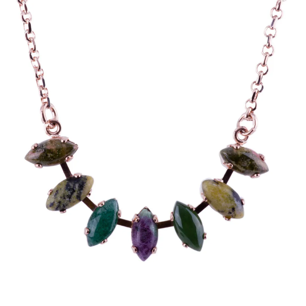 Marquise Everyday Pendant in "Deep Forest" - Rhodium