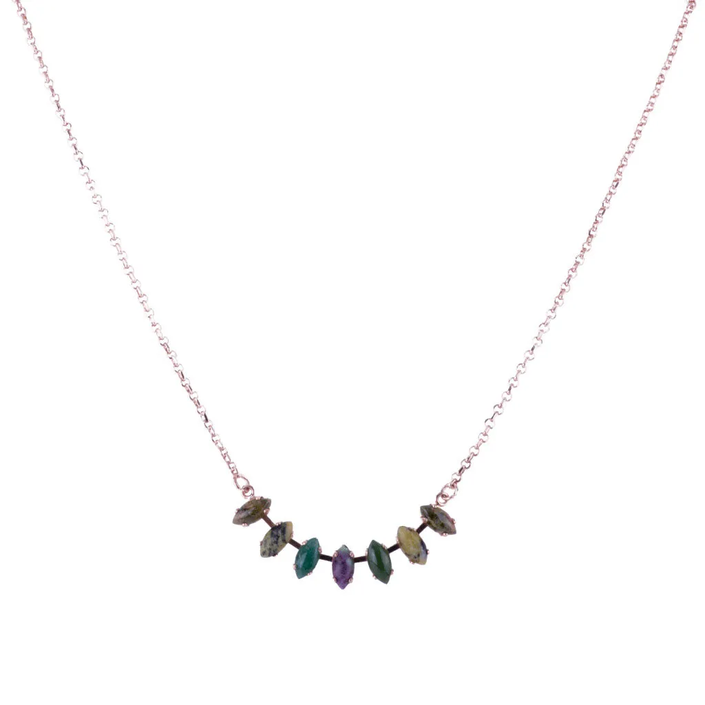 Marquise Everyday Pendant in "Deep Forest" - Rhodium
