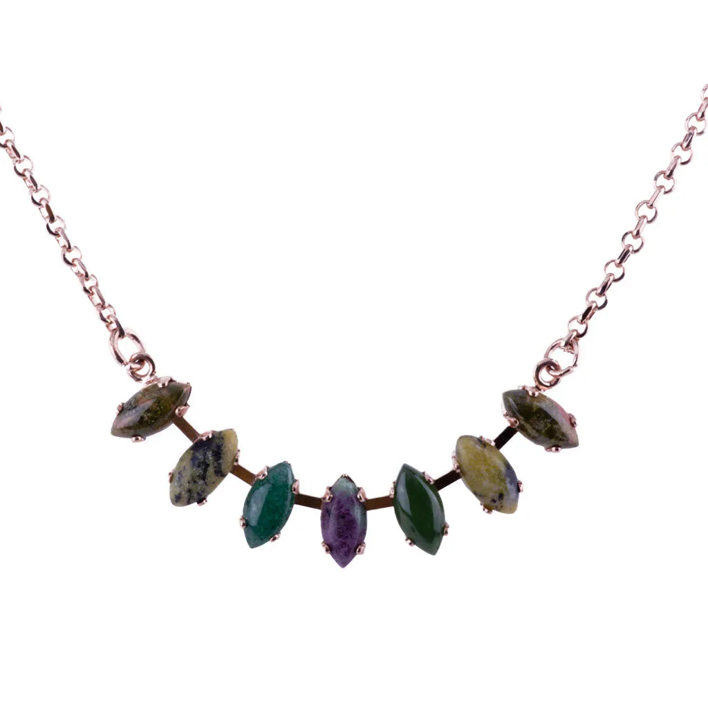 Marquise Everyday Pendant in "Deep Forest" - Rhodium