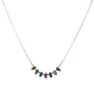 Marquise Everyday Pendant in "Deep Forest" - Rhodium