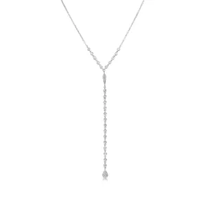 Meira T White Gold Diamond Lariat Necklace
