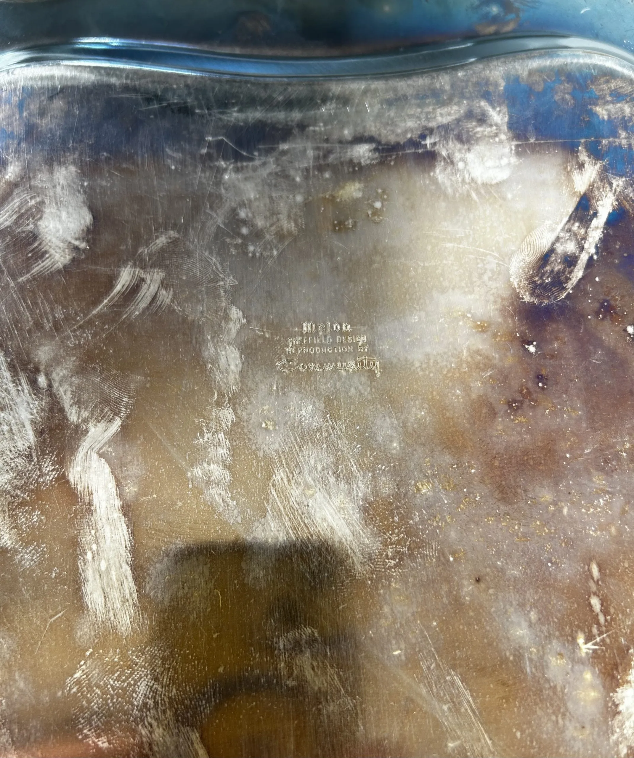 Melon, Sheffield Design Silver Plated Serving Tray, Large