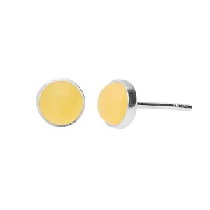 MILENA Natural Amber Stud Earrings 4 mm