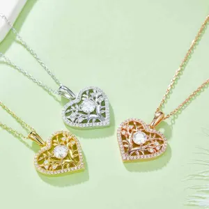 Moissanite 925 Sterling Silver Heart Shape Necklace