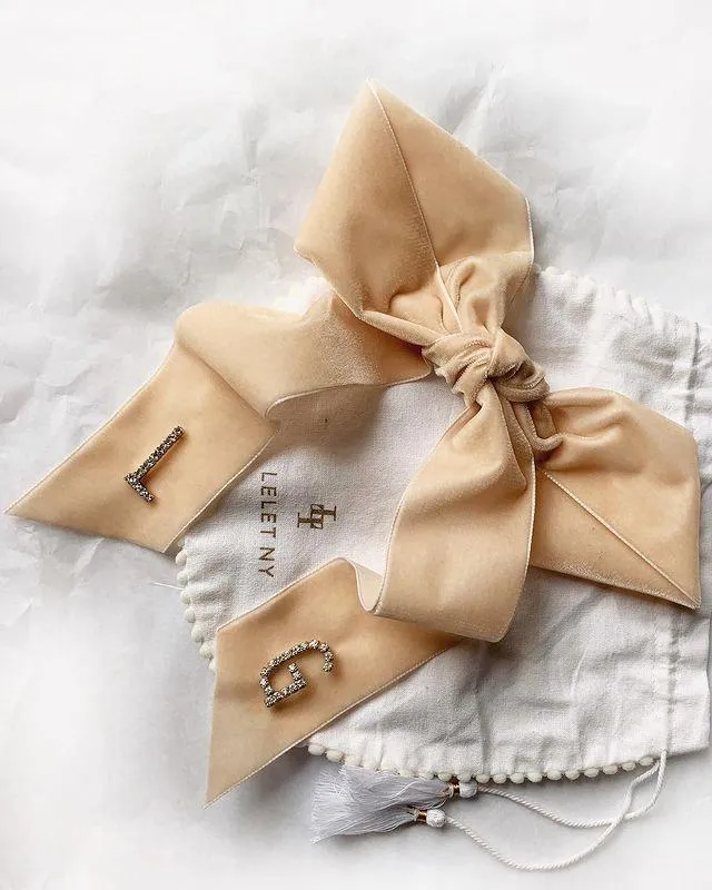 Monogram Crystal / Pearl Bow Barrette
