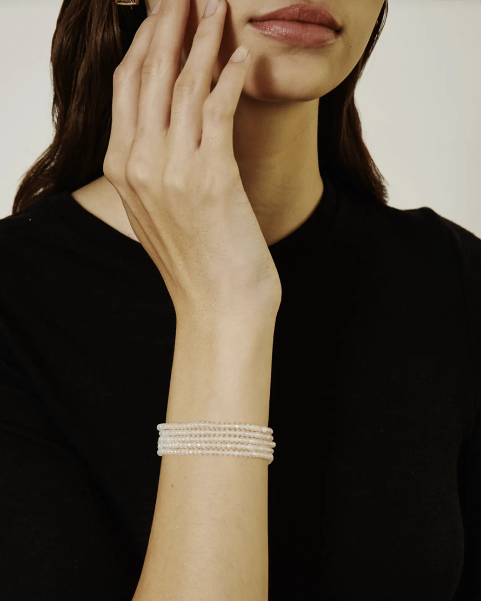 Naked Wrap Bracelet in Mystic Clear Quartz w/ SS