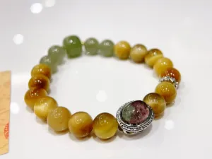Natural Tiger Eye   Hetian Jade   Phantom Quartz | Original Design Crystal Bracelet | Natural crystal | Best Gifts | Natural Crystal