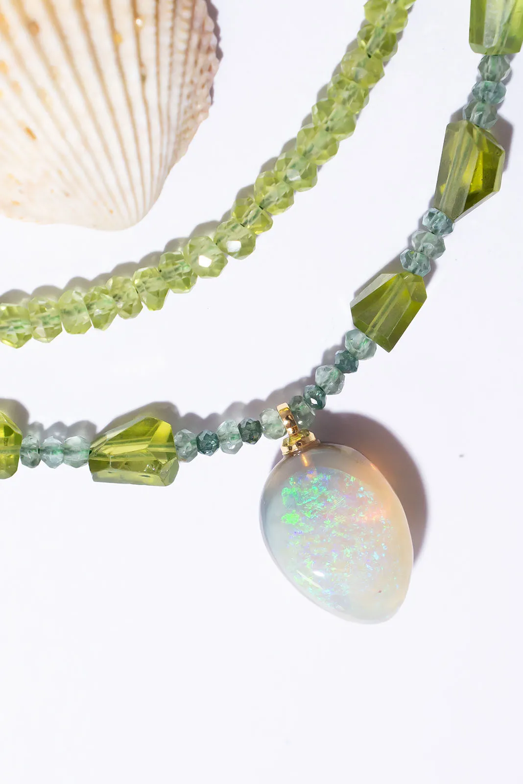 Necklace Gemstone Opal Spring Sapling