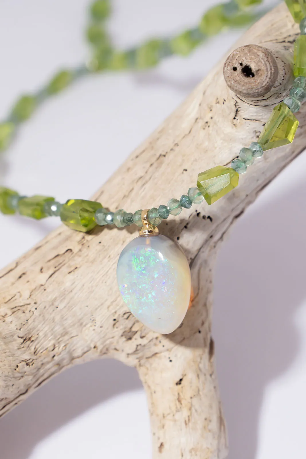 Necklace Gemstone Opal Spring Sapling