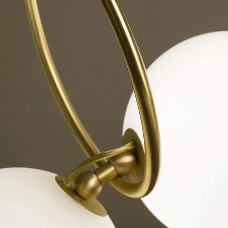 Nordic Opal Glass Pendant Ceiling Light with Necklace Design - 10-Light Chandelier Fixture in Gold