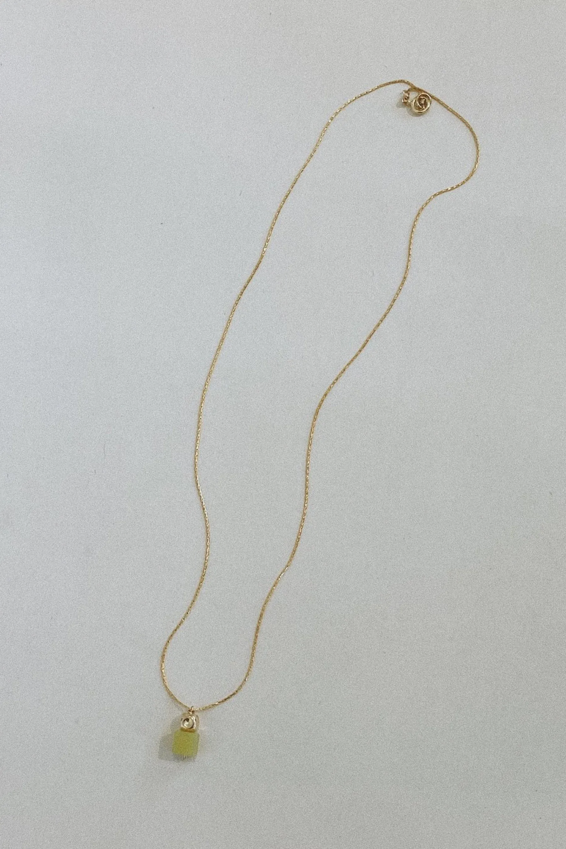 Olive Jade Block Itty Bitty Necklace