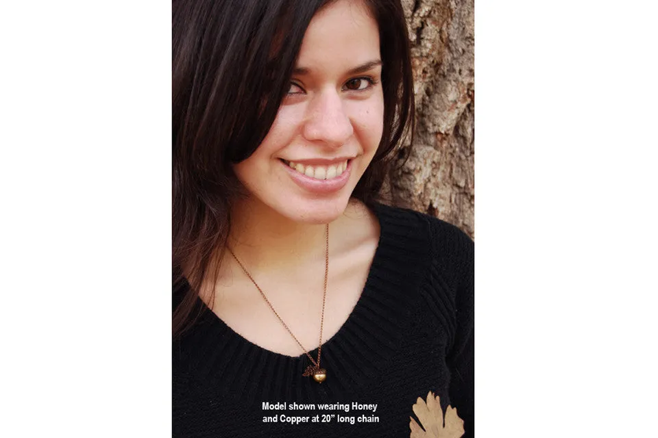 Opal & Silver Acorn Necklace | Nature Jewelry | Opalite Gemstone Acorn | Fall Acorn Charm Necklace