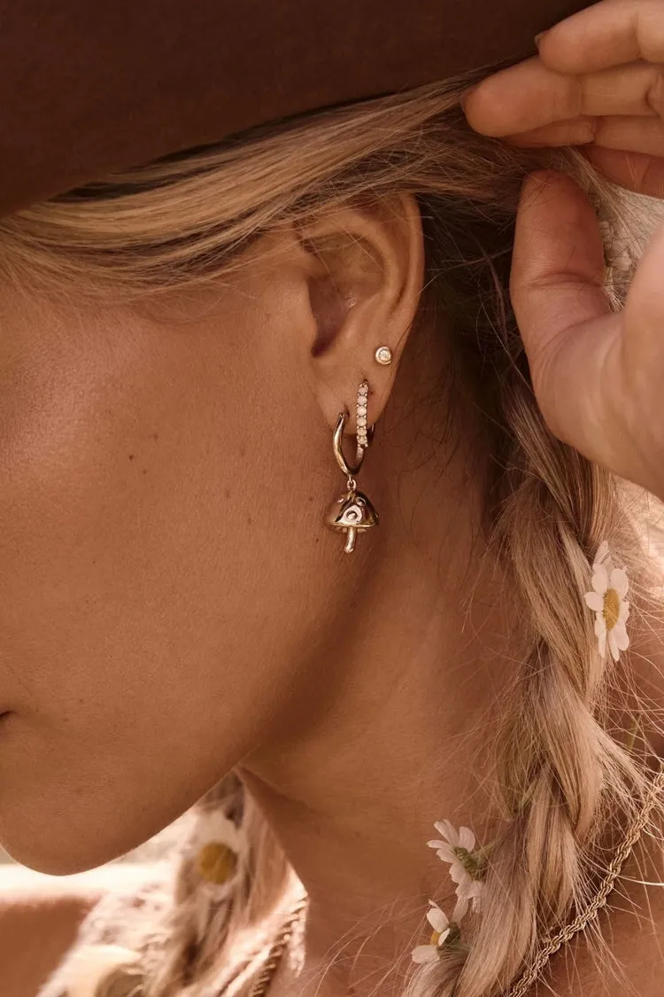 Opal Huggie Hoops