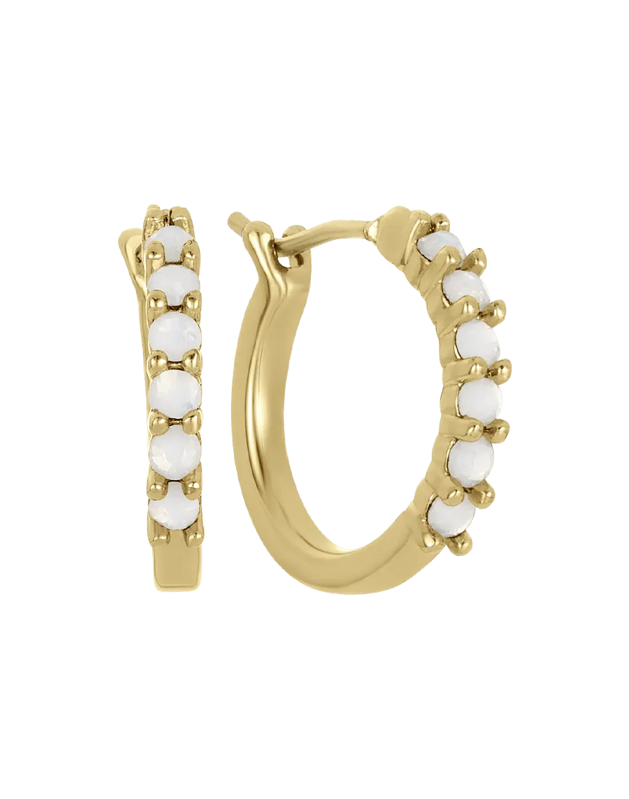 Opal Huggie Hoops