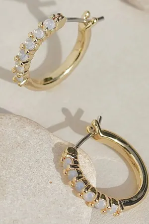 Opal Huggie Hoops