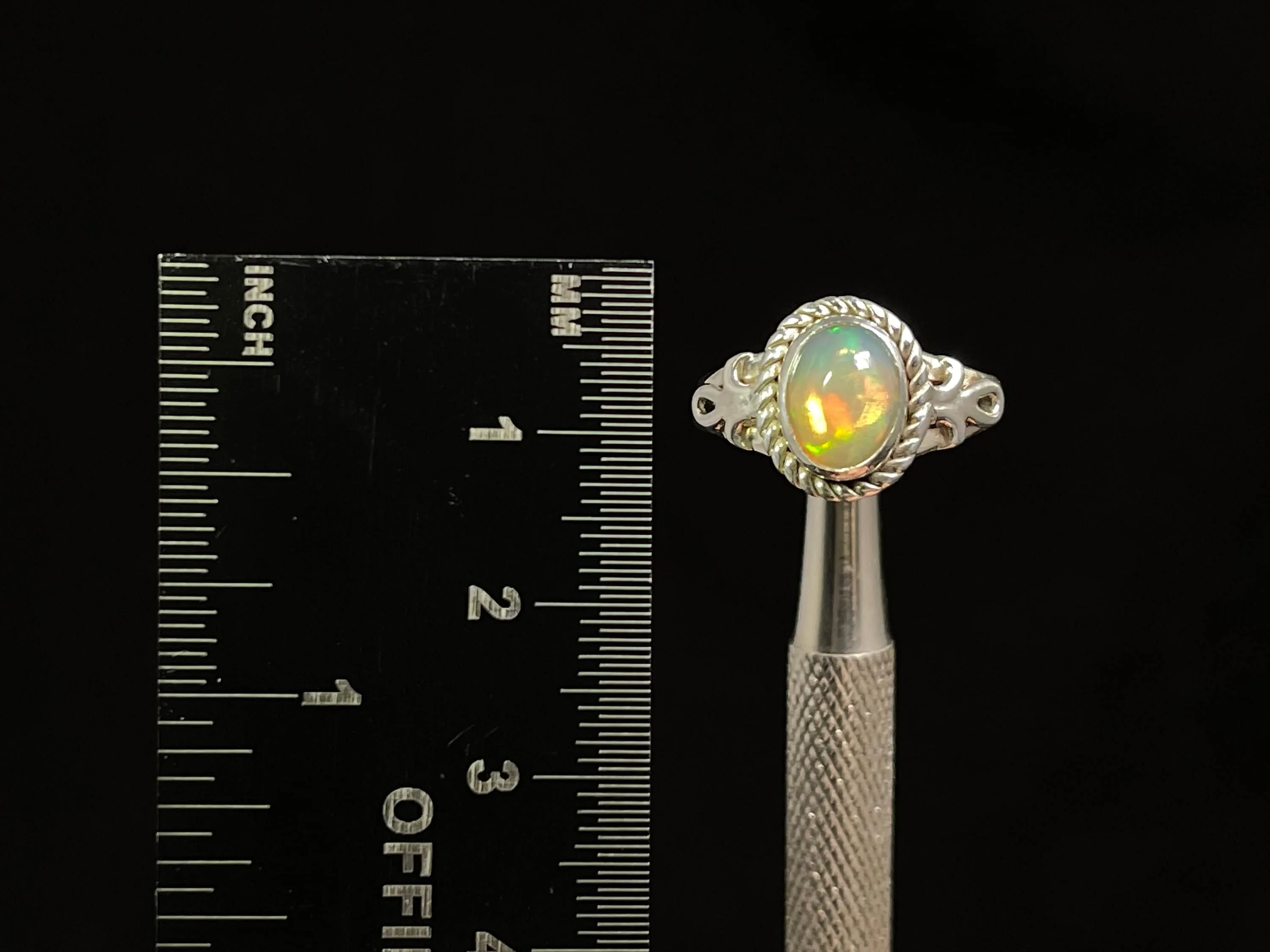 OPAL RING - Sterling Silver, Size 6 - Ethiopian Opal Rings for Women, Bridal Jewelry, Welo Opal, 49224