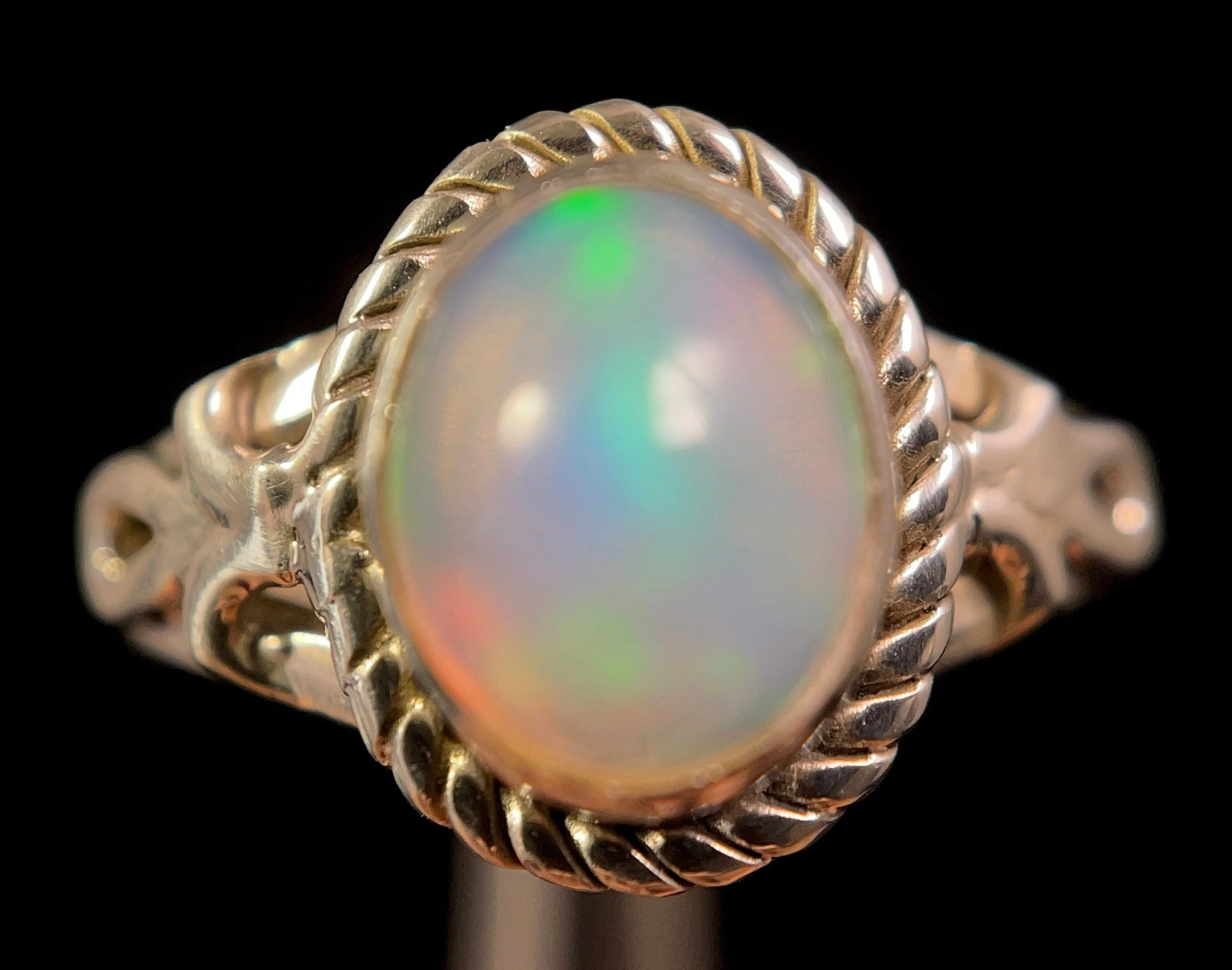 OPAL RING - Sterling Silver, Size 7 - Ethiopian Opal Rings for Women, Bridal Jewelry, Welo Opal, 49204