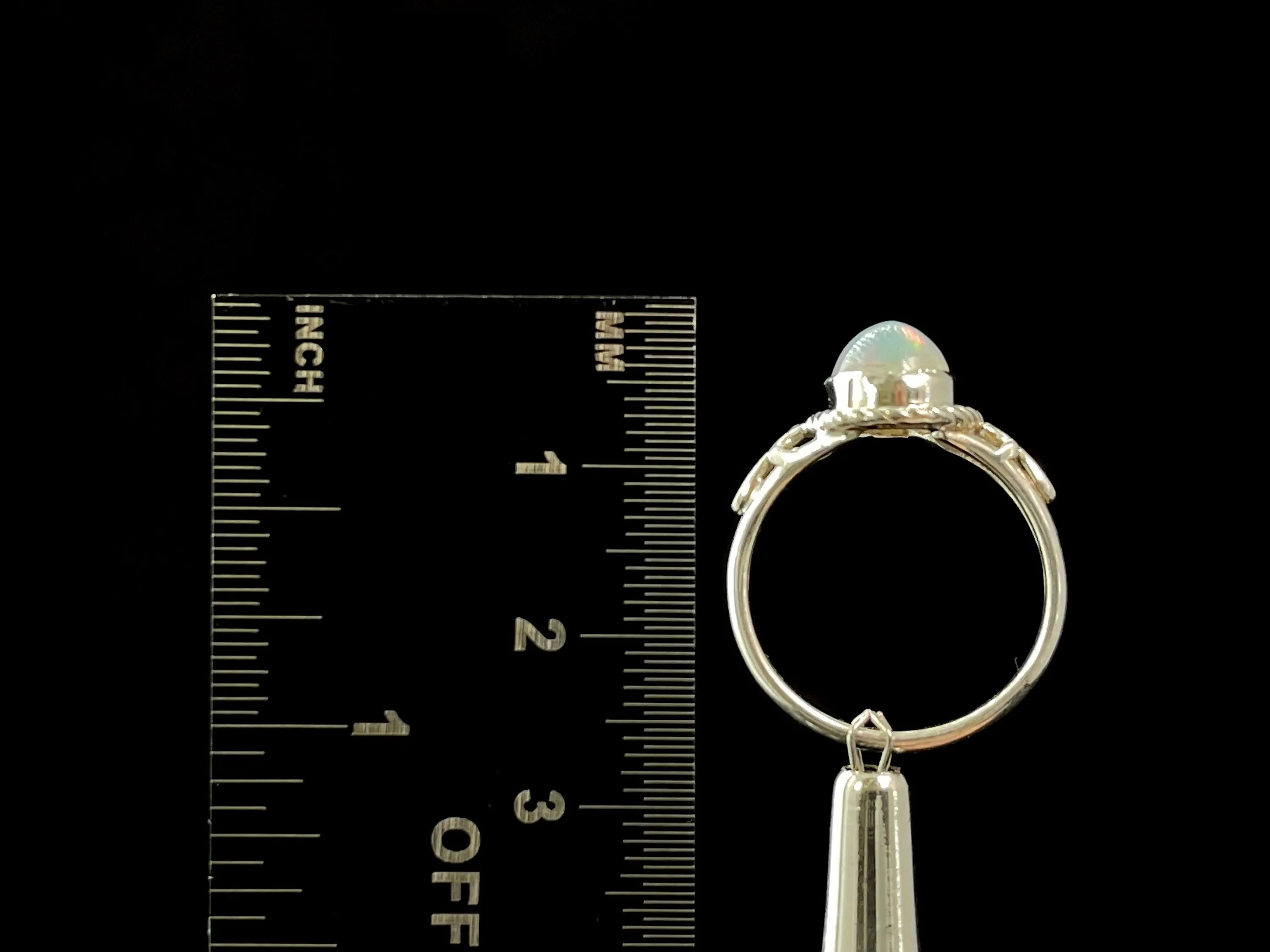 OPAL RING - Sterling Silver, Size 7 - Ethiopian Opal Rings for Women, Bridal Jewelry, Welo Opal, 49204