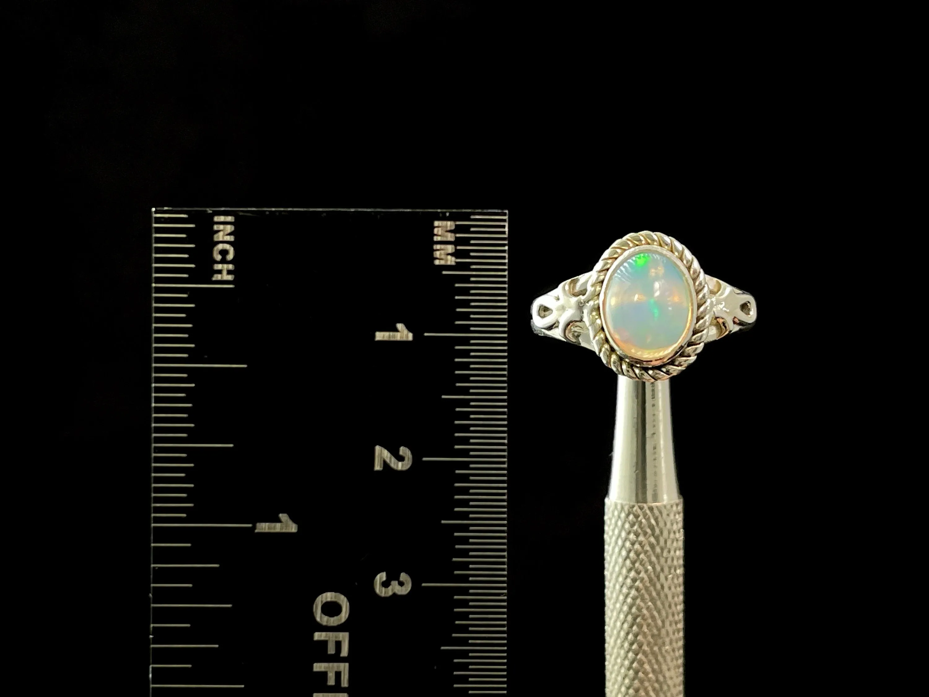 OPAL RING - Sterling Silver, Size 7 - Ethiopian Opal Rings for Women, Bridal Jewelry, Welo Opal, 49204