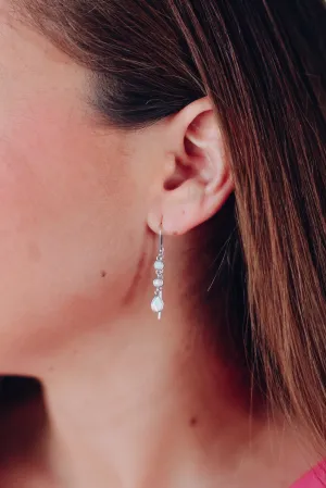 Opal Threader Earrings by B.b.Lila - Silver