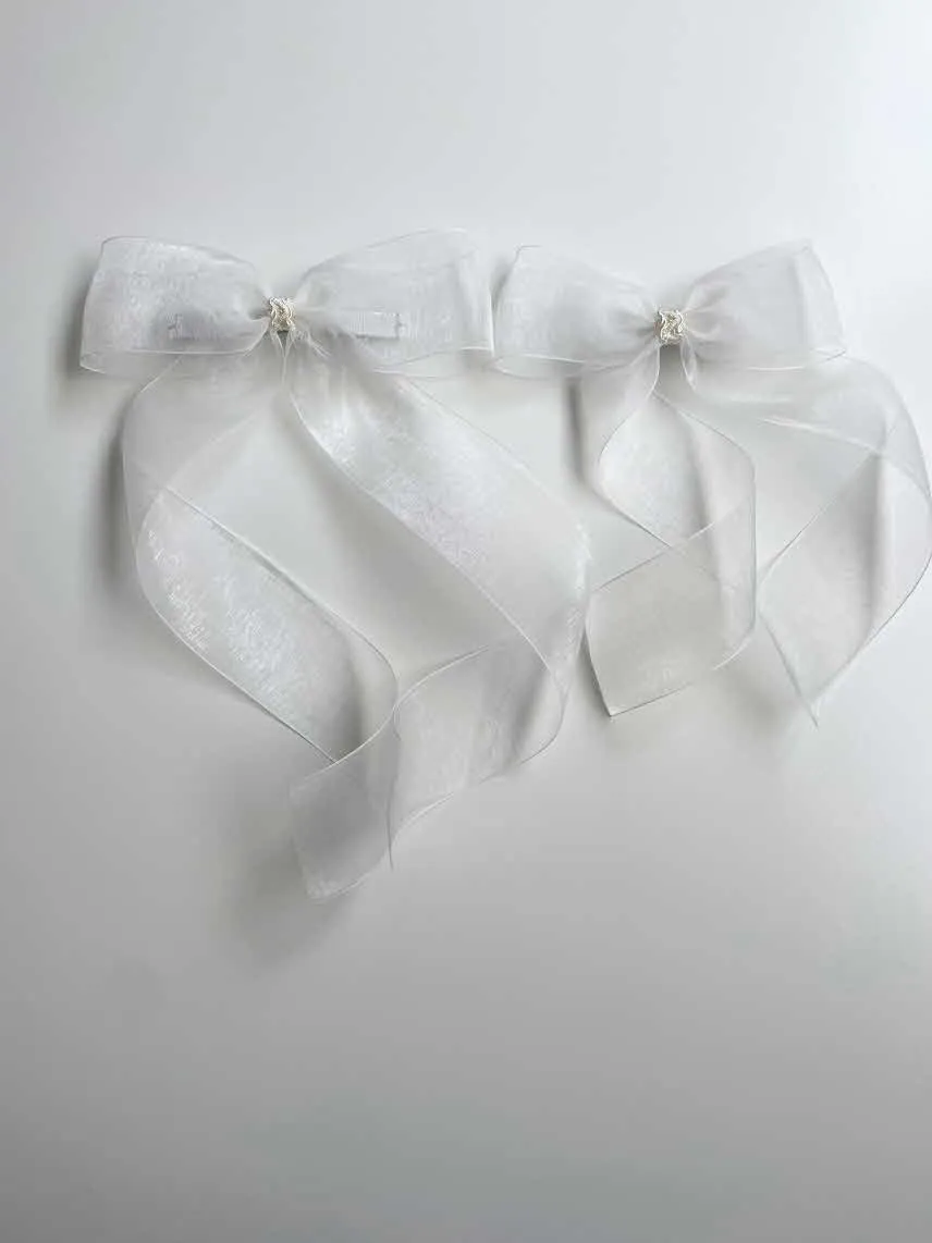 Organza long tail bows_ 2 Sizes