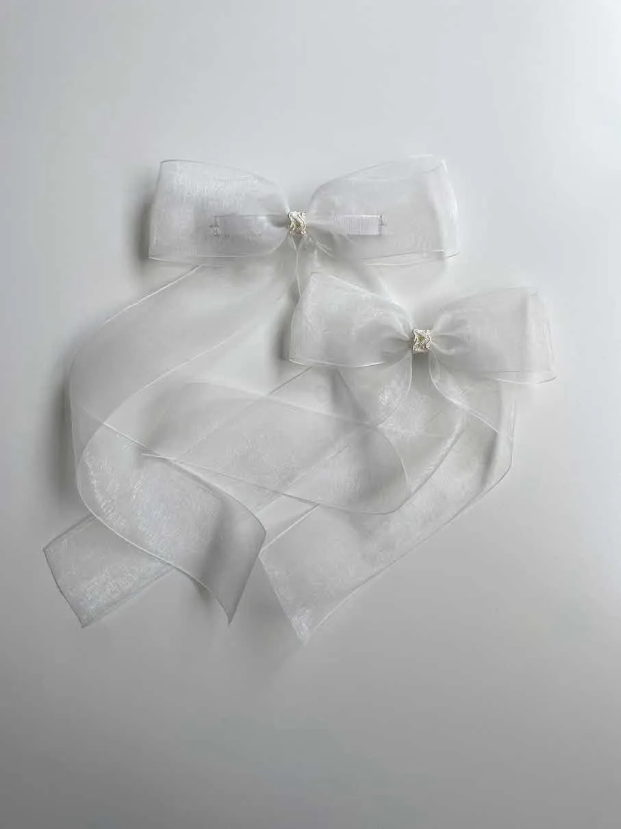 Organza long tail bows_ 2 Sizes