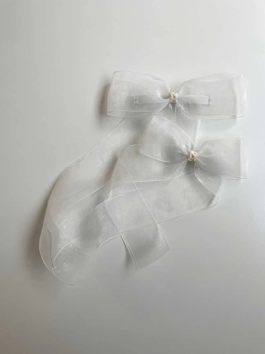 Organza long tail bows_ 2 Sizes