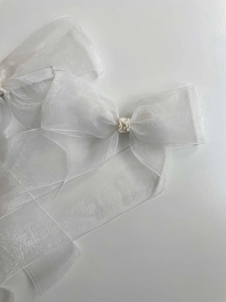 Organza long tail bows_ 2 Sizes