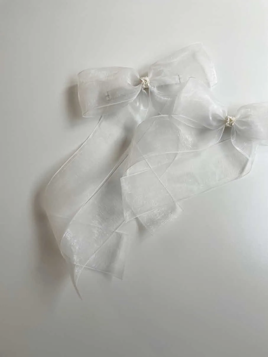 Organza long tail bows_ 2 Sizes