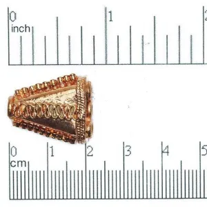 Ornate Trapezoid 3-to-1 Hole Connector - Made of Copper - Sold Individually - CC1276