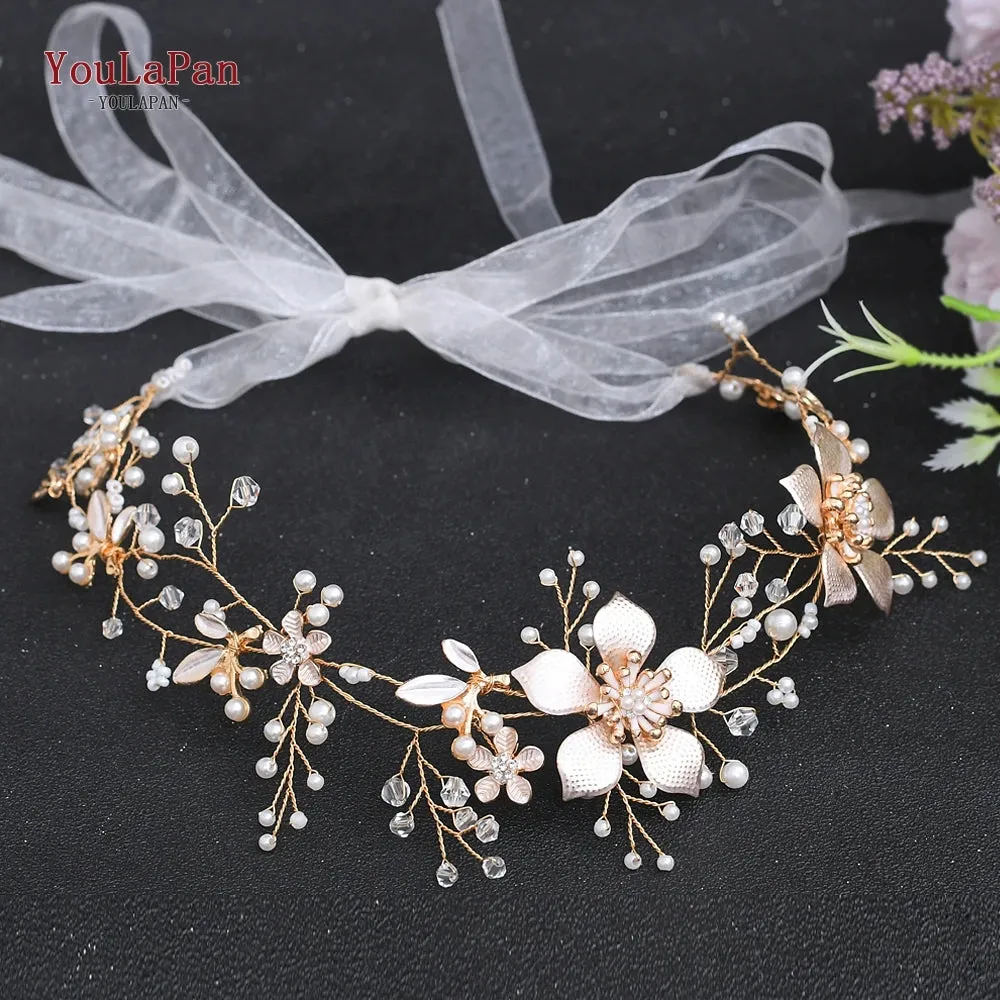Pearl & Flower Bridal Hair Vine Headband