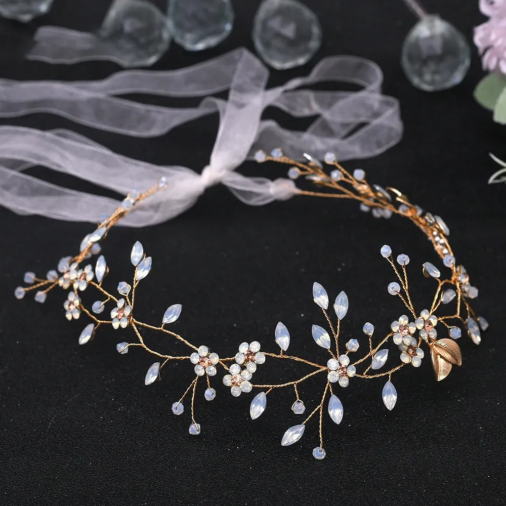 Pearl & Flower Bridal Hair Vine Headband