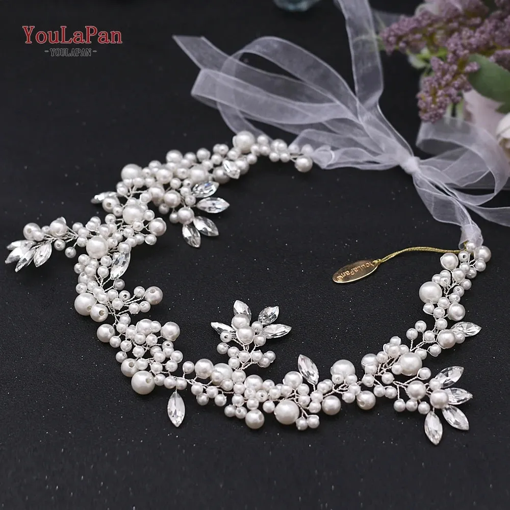 Pearl & Flower Bridal Hair Vine Headband