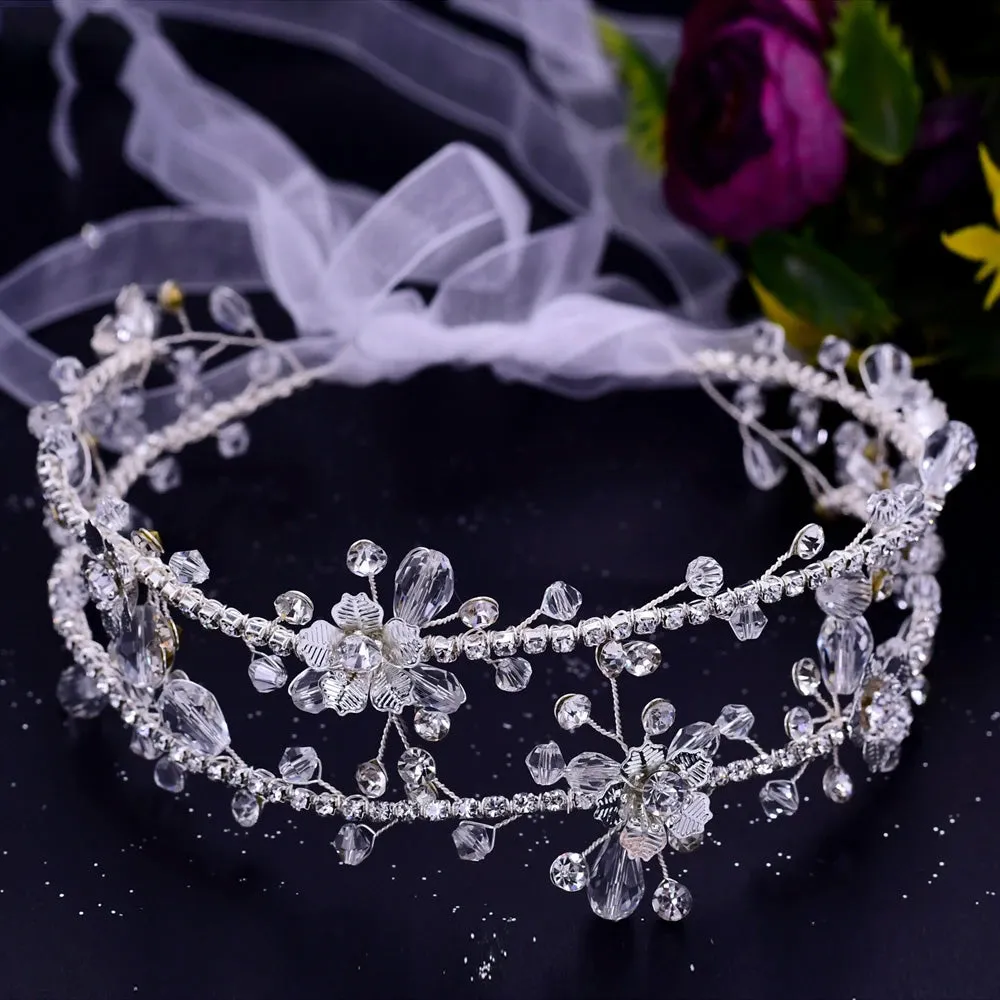 Pearl & Flower Bridal Hair Vine Headband