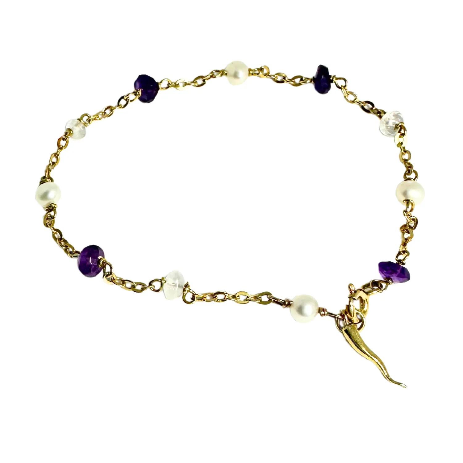 Pearl And Mix Gemstones Small Bracelet 18k