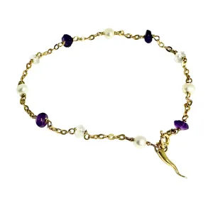 Pearl And Mix Gemstones Small Bracelet 18k