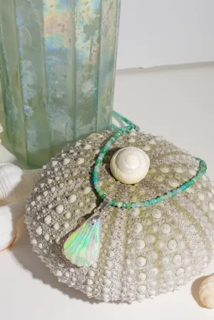 Pendant Australian Crystal Opal Carved on Amazonite