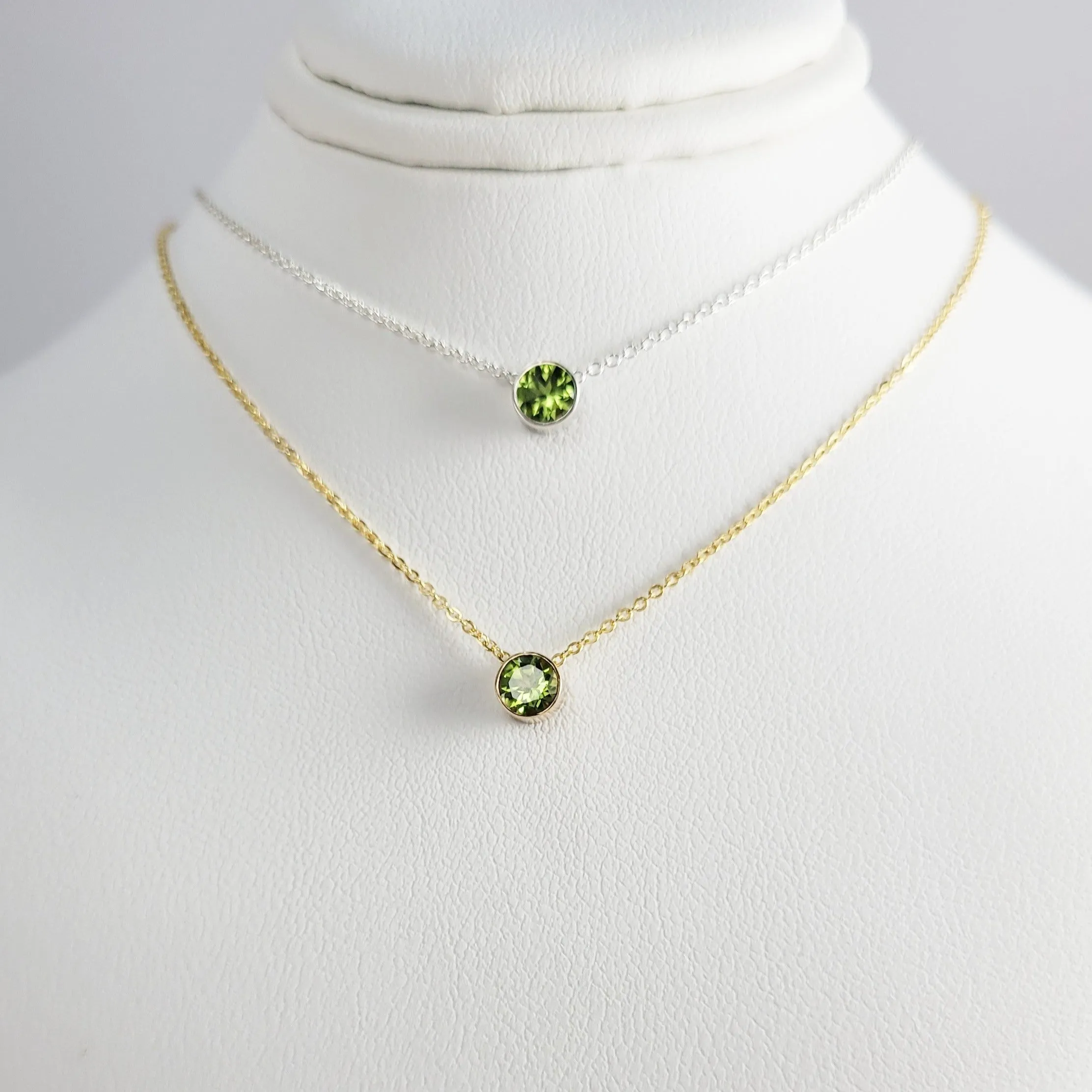 Peridot Floating Necklace - Fidget Necklace