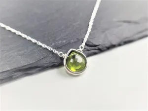 Peridot Heart Briolette Pendant Necklace