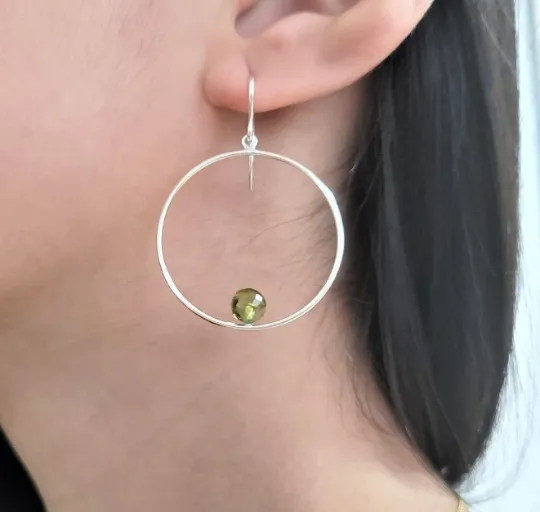 Peridot Hoop Earrings