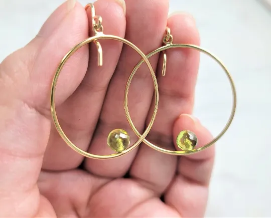 Peridot Hoop Earrings