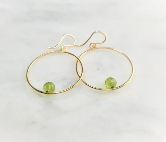 Peridot Hoop Earrings